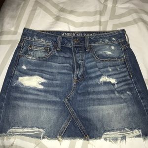 Distressed Denim Skirt American Eagle